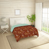 Floral Brown 100% Cotton Shell Single Quilt / AC Comforter - Bonica By Spaces