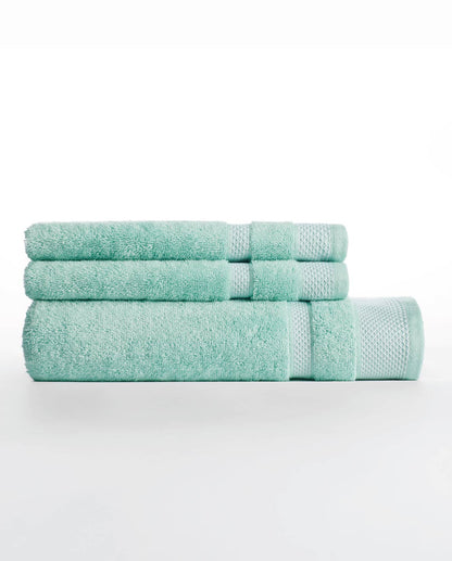 Hygro Cotton Hand Towel, 600 GSM, Solid, Aqua Green