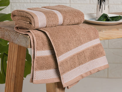 Chocolate - Dark Brown 2 Piece 100% Cotton Hand Towel - Hygro By Spaces