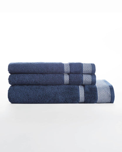 Hygro Cotton Hand Towel, 600 GSM, Solid, Midnight Blue