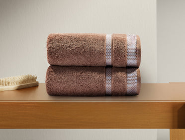 Maple Sugar - Light Brown 2 Piece 100% Cotton Hand Towel - Hygro By Spaces