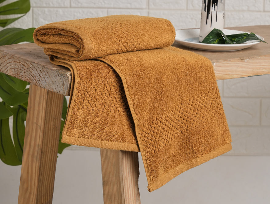 Maple Sugar - Light Brown 2 Piece 100% Cotton Hand Towel - Hygro By Spaces