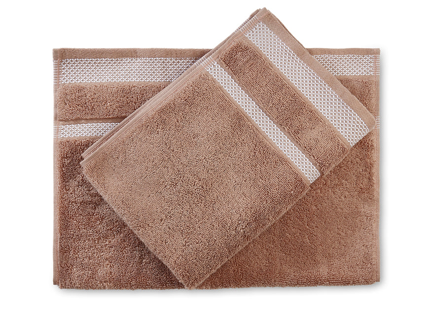 Maple Sugar - Light Brown 2 Piece 100% Cotton Hand Towel - Hygro By Spaces