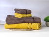 Mustard/Chocola 4 Piece 100% Cotton Towel Set - Atrium Eoss By Spaces