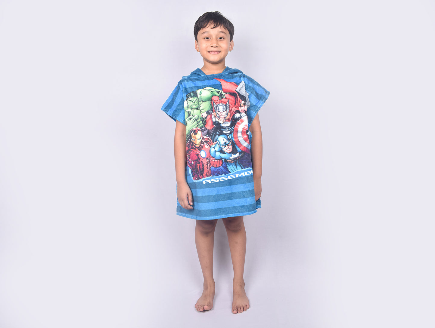 Marvel Avengers Easy Care Navy Blue 100% Cotton Poncho - By Spaces