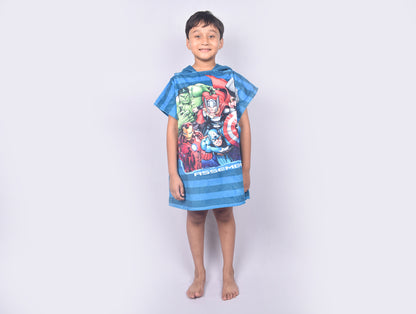 Marvel Avengers Easy Care Navy Blue 100% Cotton Poncho - By Spaces