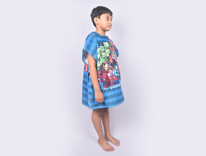 Marvel Avengers Easy Care Navy Blue 100% Cotton Poncho - By Spaces