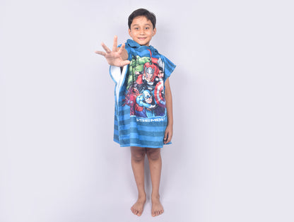 Marvel Avengers Easy Care Navy Blue 100% Cotton Poncho - By Spaces