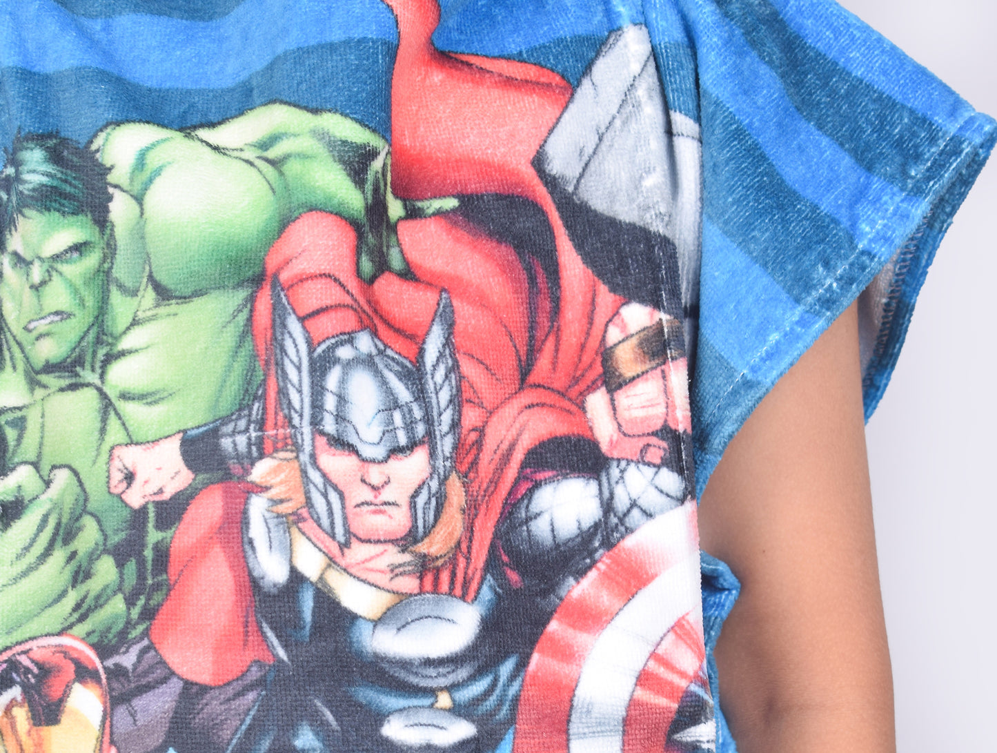 Marvel Avengers Easy Care Navy Blue 100% Cotton Poncho - By Spaces