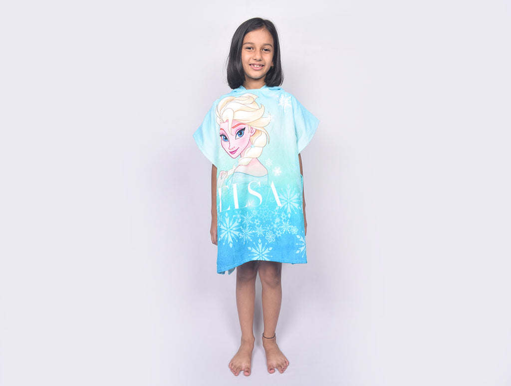 Disney Frozen Easy Care Teal 100% Cotton Poncho - By Spaces