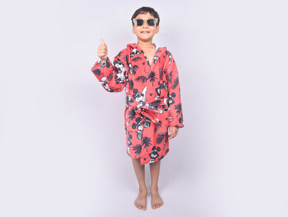 Disney Mickey Red 100% Cotton Small Bath Robe - By Spaces