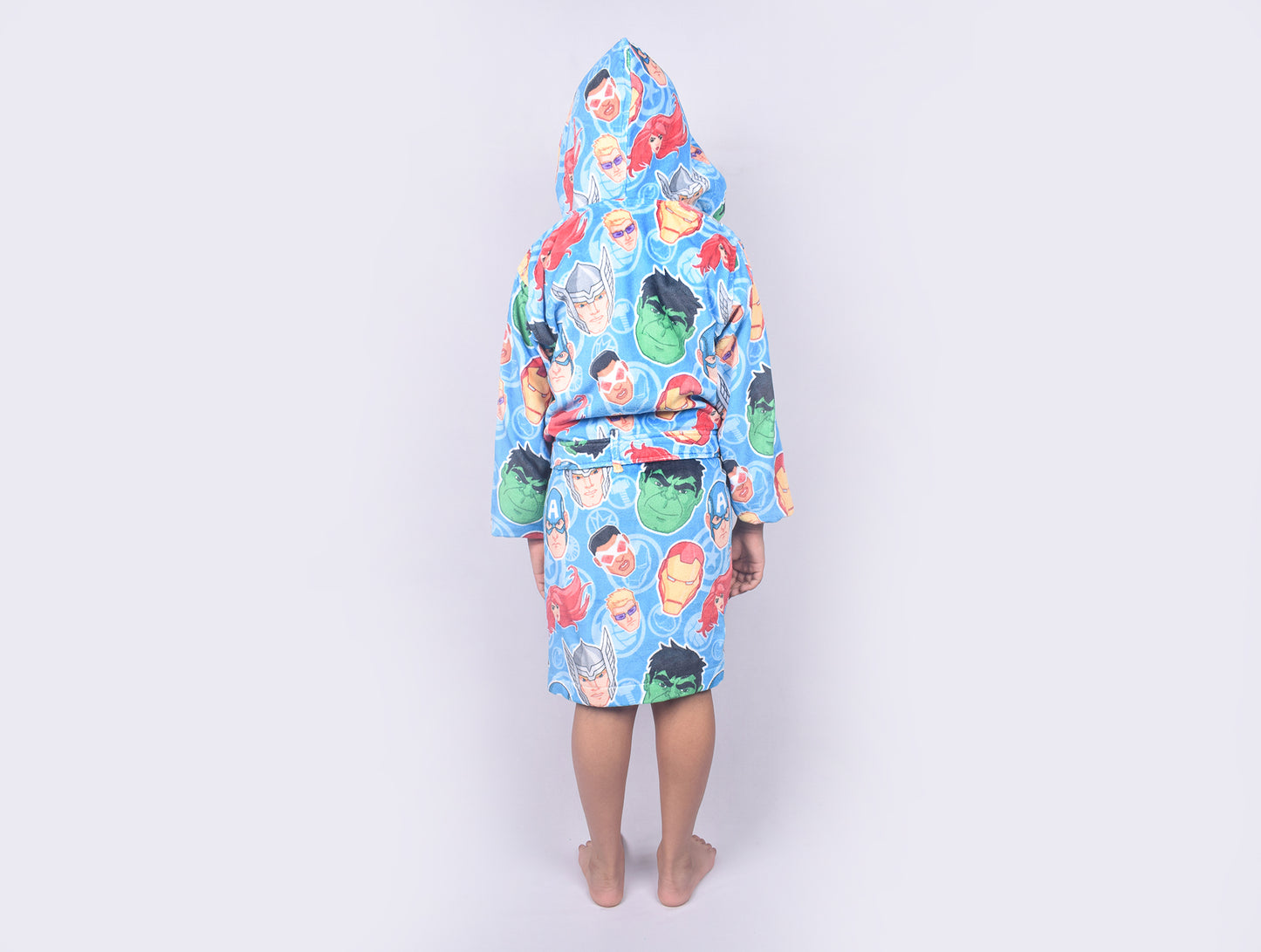 Marvel Avengers Easy Care Blue 100% Cotton Small Bath Robe - By Spaces