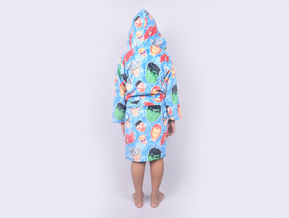 Marvel Avengers Easy Care Blue 100% Cotton Small Bath Robe - By Spaces