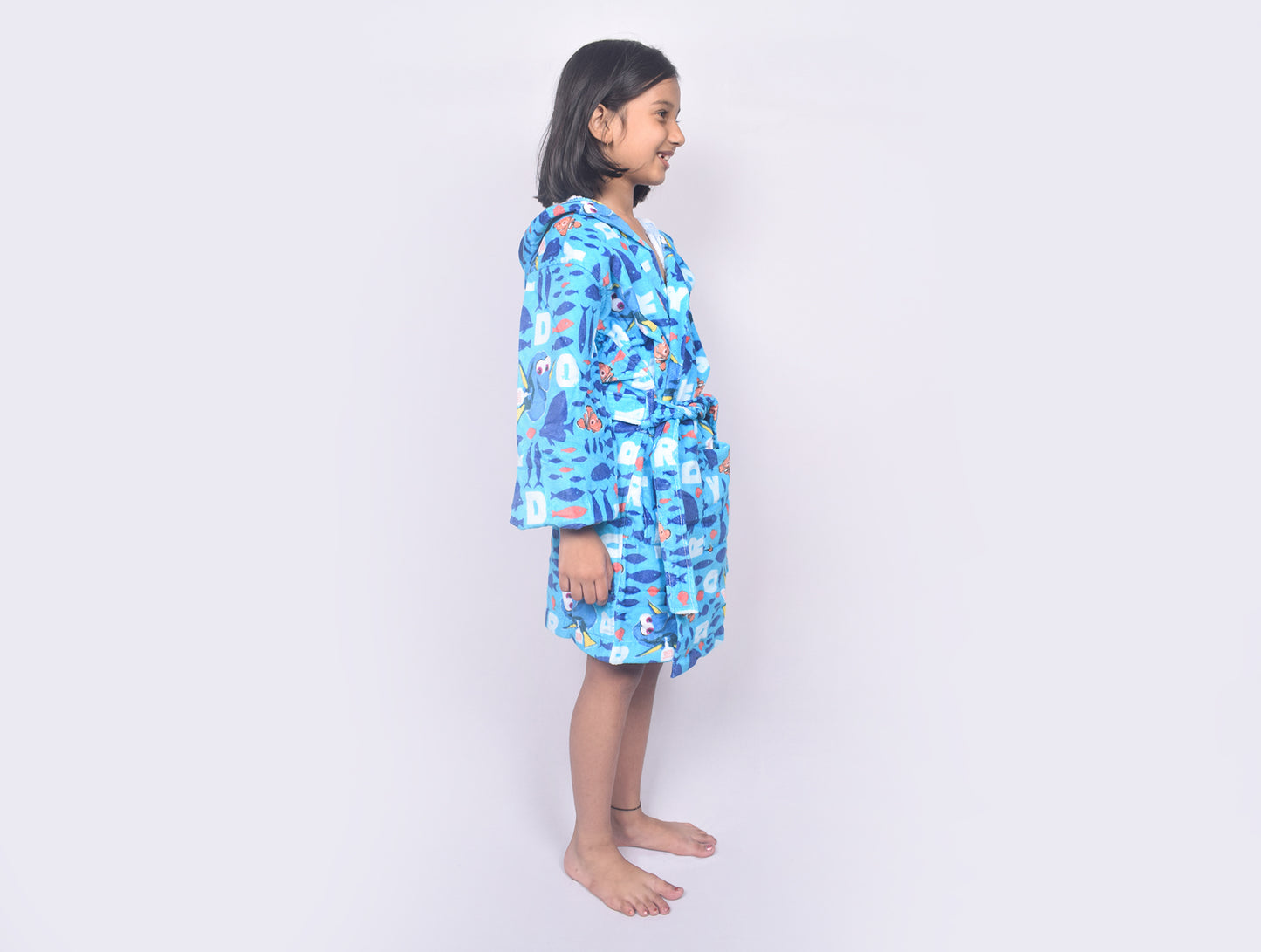 Disney Dory Blue 100% Cotton Small Bath Robe - By Spaces