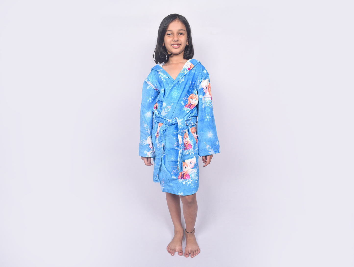 Disney Frozen Easy Care Blue 100% Cotton Small Bath Robe - By Spaces