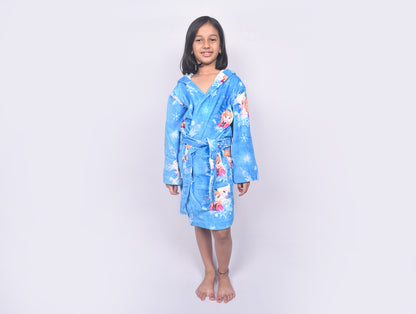 Disney Frozen Easy Care Blue 100% Cotton Small Bath Robe - By Spaces