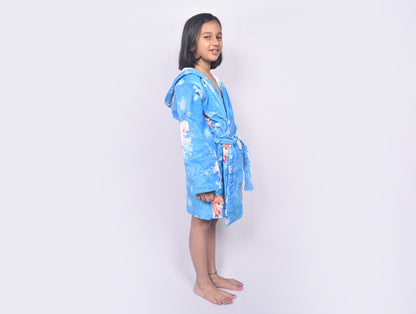 Disney Frozen Easy Care Blue 100% Cotton Small Bath Robe - By Spaces