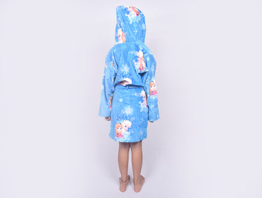 Disney Frozen Easy Care Blue 100% Cotton Small Bath Robe - By Spaces