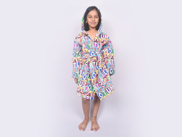 Viacom Motu Patlu Green 100% Cotton Small Bath Robe - By Spaces