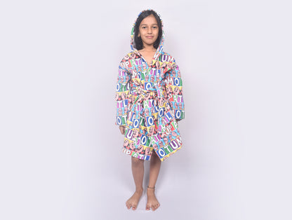 Viacom Motu Patlu Green 100% Cotton Small Bath Robe - By Spaces