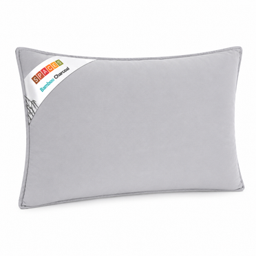 Solid White Cotton Rich Pillow - Bamboo Charcoal By Spaces