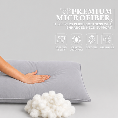 Solid White Cotton Rich Pillow - Bamboo Charcoal By Spaces