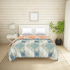 Geometric Teal - Blue 100% Cotton Shell Double Quilt / AC Comforter - Geostance By Spaces