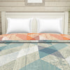 Geometric Teal - Blue 100% Cotton Shell Double Quilt / AC Comforter - Geostance By Spaces