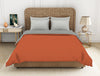 Rust/Grey 100% Cotton Shell Double Quilt  - Essentials By Spaces