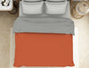 Rust/Grey 100% Cotton Shell Double Quilt  - Essentials By Spaces