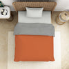 Rust/Grey 100% Cotton Shell Single Quilt  - Essentials By Spaces