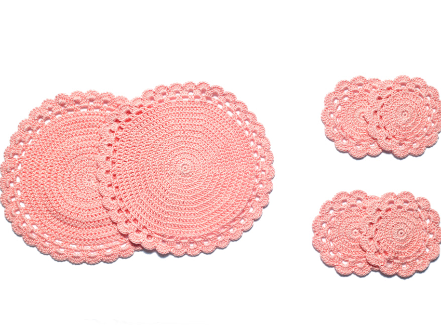 Spaces Spun 100% Cotton Coasters-Light Pink