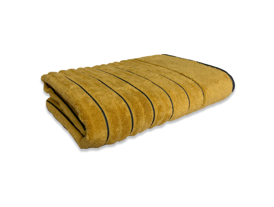 Mustard/Ash-Dark Yellow 1 Piece 100% Cotton Bath Towel - Exotica By Spaces-1058576