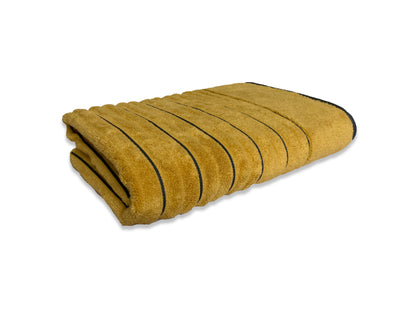 Mustard/Ash-Dark Yellow 1 Piece 100% Cotton Bath Towel - Exotica By Spaces-1058576