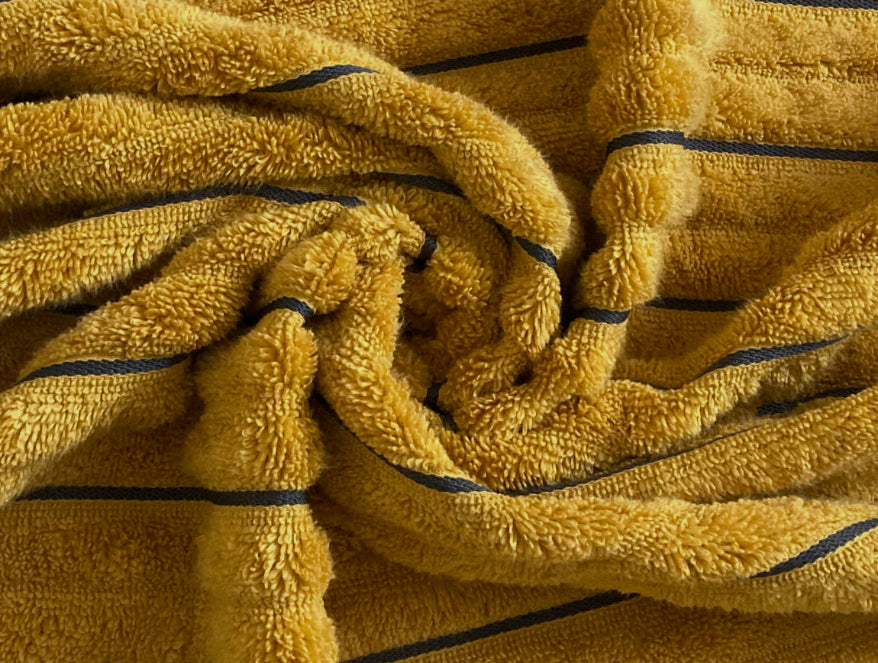 Mustard/Ash-Dark Yellow 1 Piece 100% Cotton Bath Towel - Exotica By Spaces-1058576