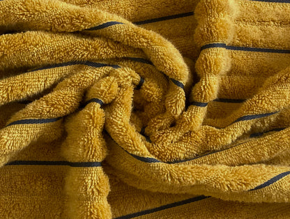 Mustard/Ash-Dark Yellow 1 Piece 100% Cotton Bath Towel - Exotica By Spaces-1058576