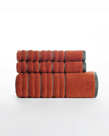 Exotica 100% Cotton Hand Towel, 575 GSM, Solid, Orange