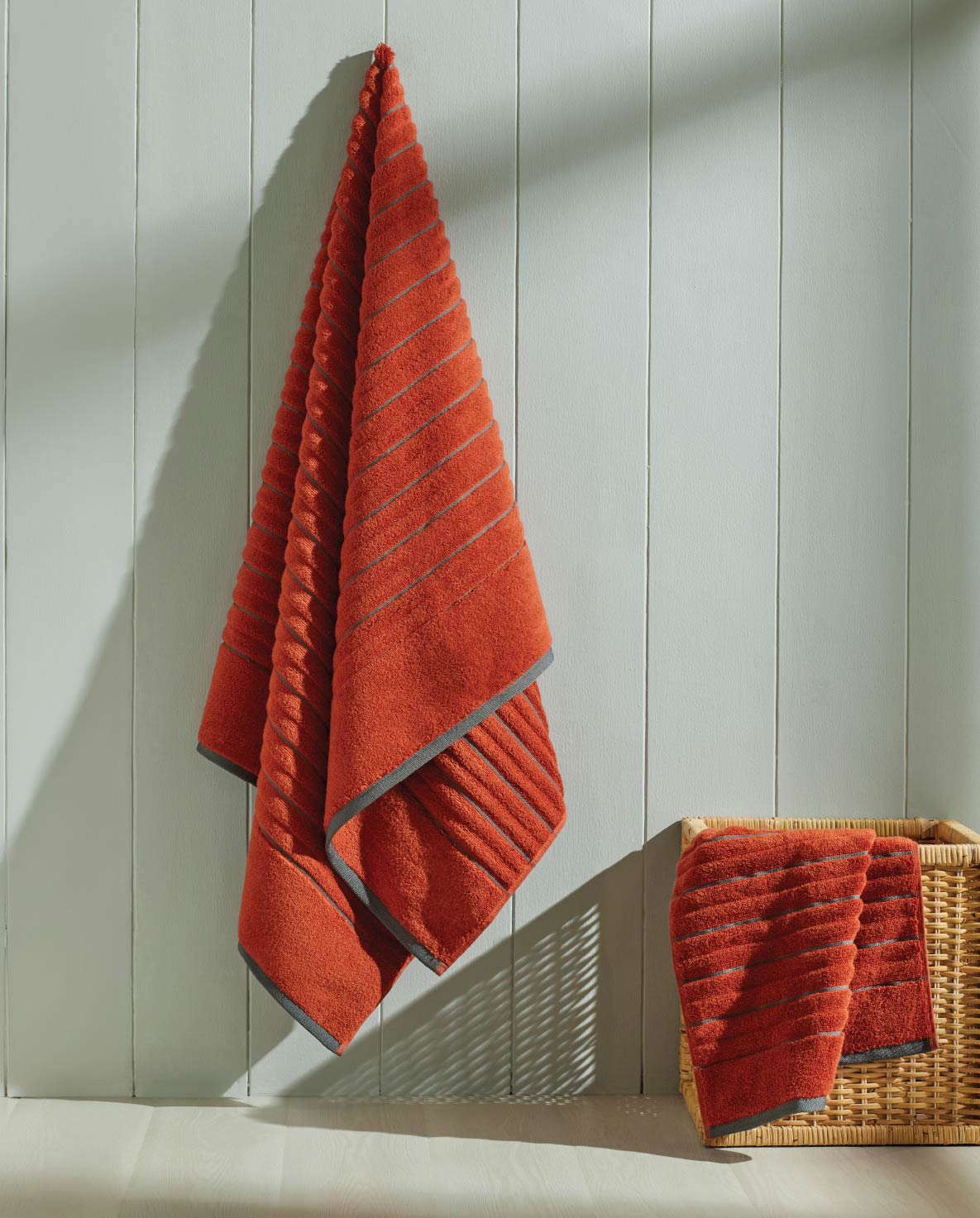 Exotica 100% Cotton Hand Towel, 575 GSM, Solid, Orange