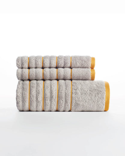 Exotica 100% Cotton Hand Towel, 575 GSM, Solid, Silver
