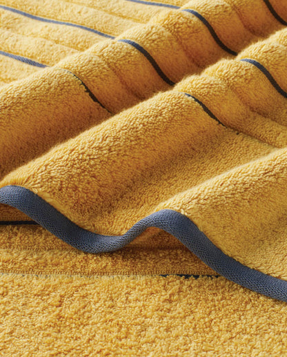 Exotica 100% Cotton Hand Towel, 575 GSM, Solid, Mustard