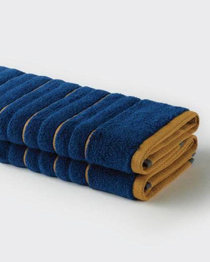 Exotica 100% Cotton Hand Towel, 575 GSM, Solid, Blue