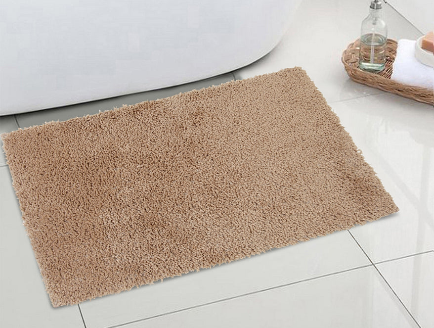 Plush Feel Tan Drylon Small Foot Mat - Luxury Cushlon By Spaces