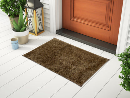 Plush Feel Honey Beige Drylon Small Foot Mat - Luxury Cushlon By Spaces