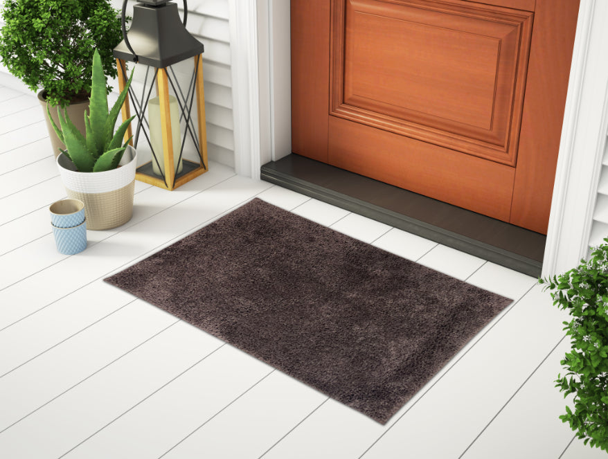 Plush Feel Chocolate Drylon Large Foot Mat - Luxury Cushlon By Spaces