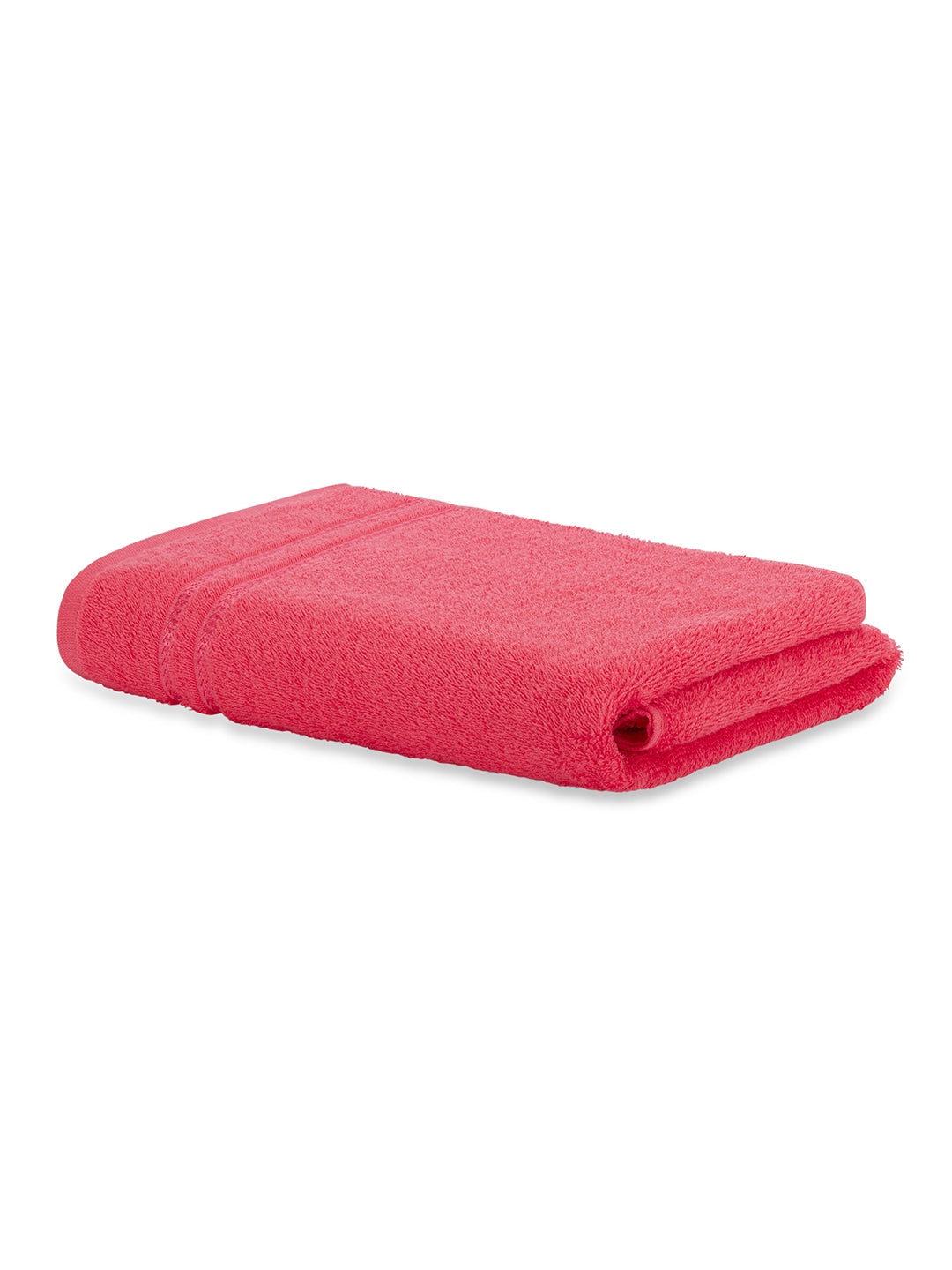 Solid Coral 100% Cotton Quick Absorbent Bath Towel - Quik Dry By Welspun