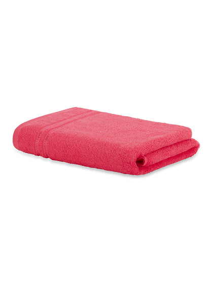 Solid Coral 100% Cotton Quick Absorbent Bath Towel - Quik Dry By Welspun
