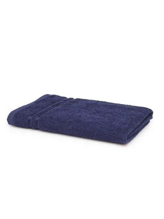 Solid Dark Blue 100% Cotton Quick Absorbent Bath Towel - Quik Dry By Welspun