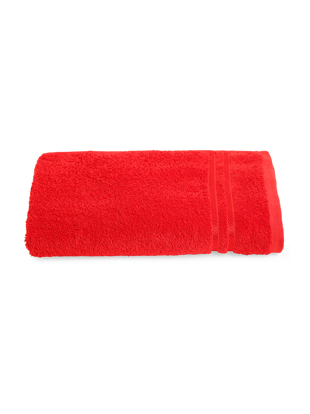 Solid True Red 100% Cotton Quick Absorbent Bath Towel - Quik Dry By Welspun