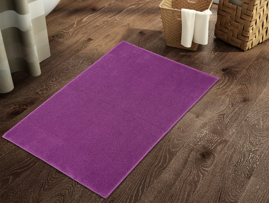 Anti Skid Bordeaux Drylon Small Bath Mat - Raang By Welspun