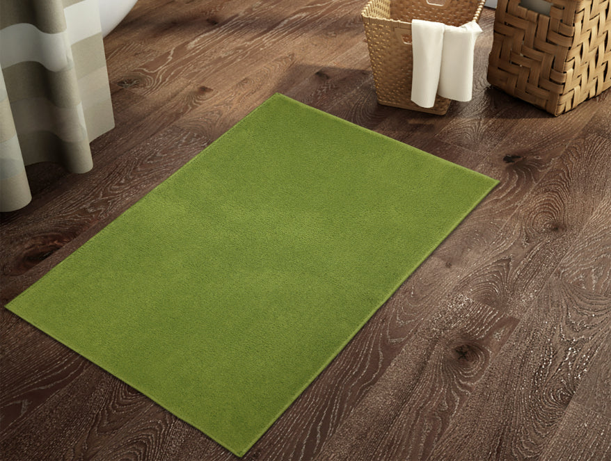 Anti Skid Green Drylon Small Bath Mat - Raang By Welspun